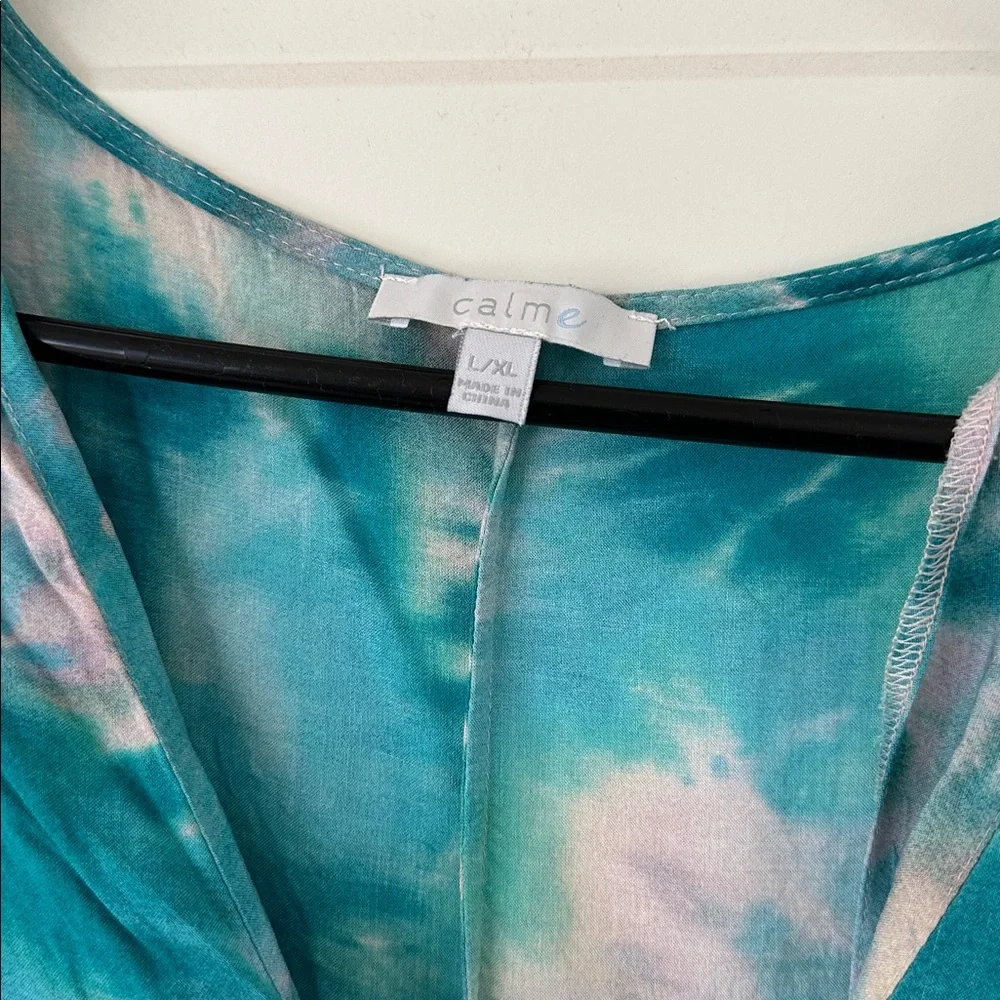 Johnny Was Teal and Pink Tie-Dye Dress - Picture 3 of 3